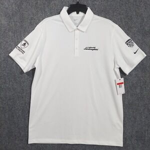 Lamborghini Polo Shirt Mens Large White Philadelphia RDS Racing Nike Performance